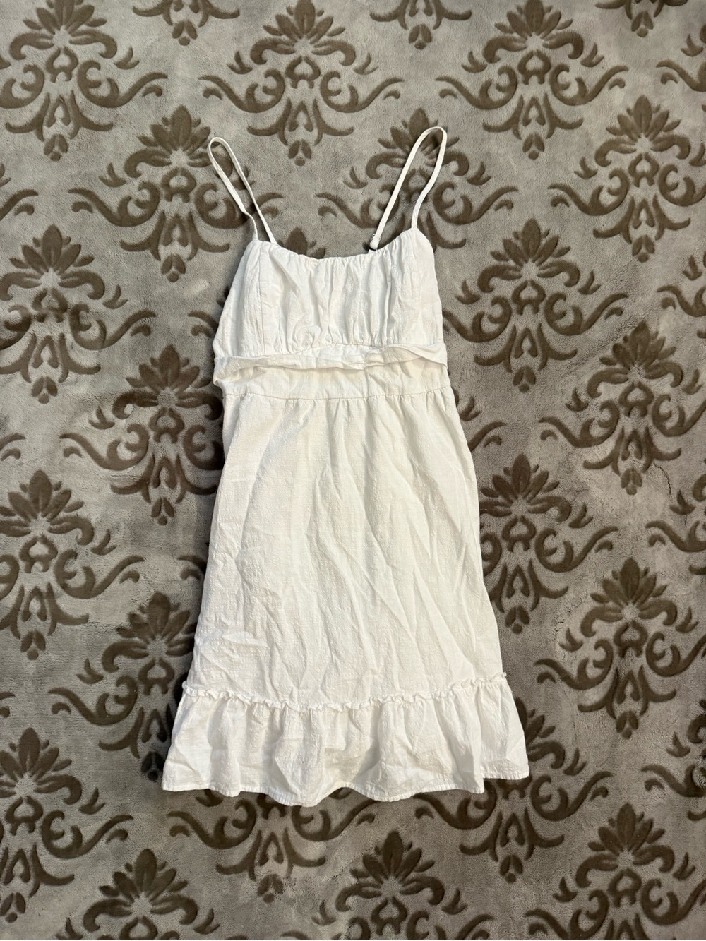 Cream Smocked Spaghetti Strap Top